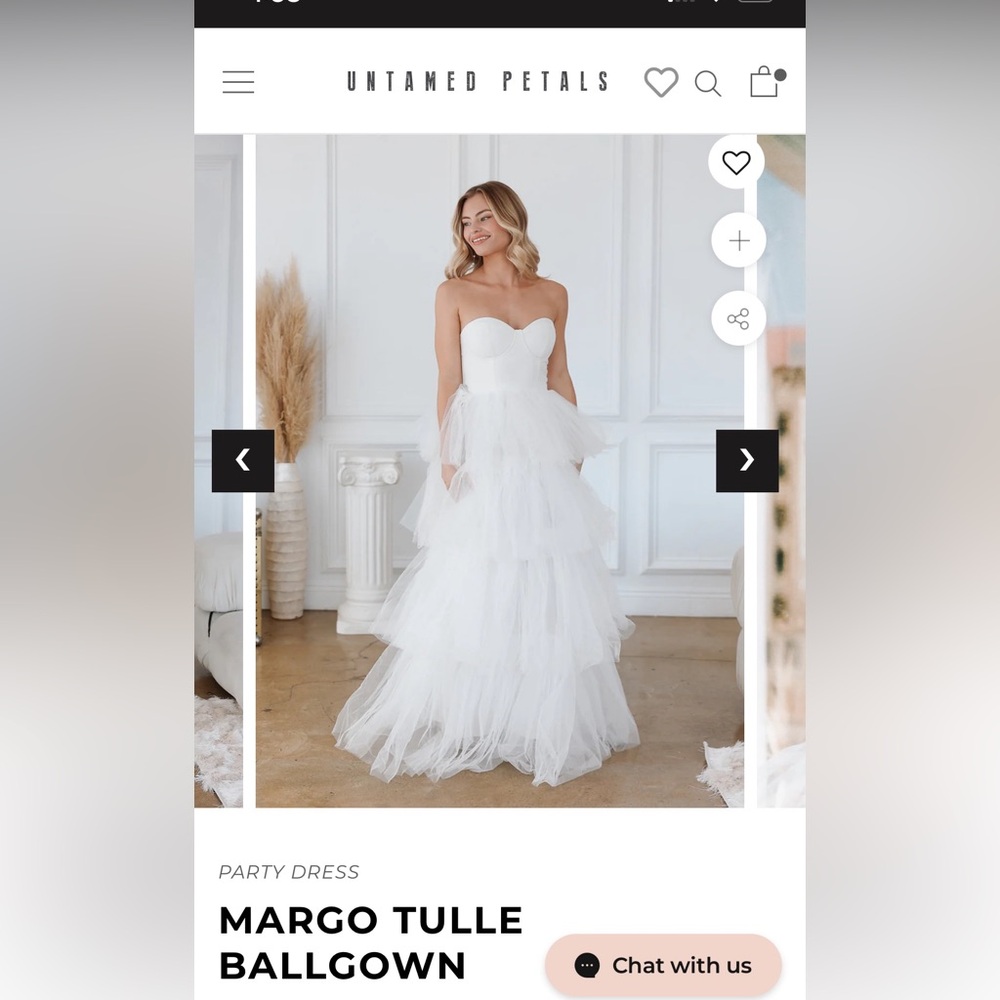 UNTAMED PETALS BY AMANDA JUDGE White Tulle Wedding Dress